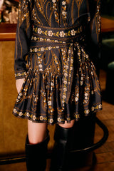 Black Garden Belted Lenzing™ Ecovero™ Viscose Mini Skirt