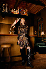 Black Garden Belted Lenzing™ Ecovero™ Viscose Mini Skirt