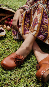 Brown Flower Clog