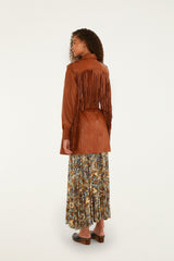 Brown Fringes Leather Coat