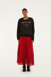 Red Guipure Boho Garden Skirt
