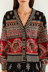 Black Ainika Love Coconut Groove Knit Cardigan