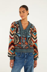 Multicolor Balamana Crochet Sleeve Knit Sweater – FARM Rio