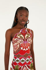 Red Odara Scallops Lenzing� Ecovero� Euroflax� One-Shoulder Top