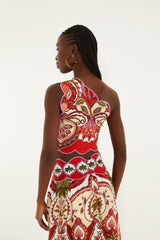 Red Odara Scallops Lenzing� Ecovero� Euroflax� One-Shoulder Top