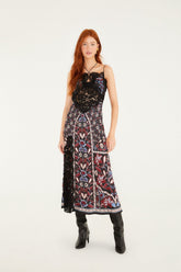 Black Marcelle Lace Lenzing™ Ecovero™ Viscose Slip Midi Dress