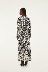 Off-White Cashews And Birds Lenzing� Ecovero� Viscose Maxi Dress