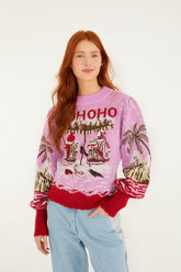 Pink From Sand To Snow Knit Sweater