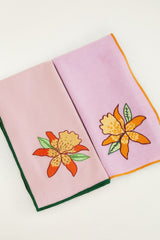 Floral Nature Embroidered Set Of 2 Cloth Napkins