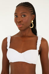 White Gerbera Daisy Underwire Bikini Top