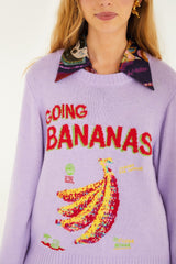 Lilac Going Bananas Knit Sweater