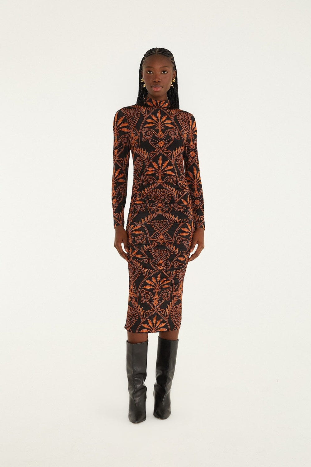 Black Cornely Ainika Jersey Midi Dress