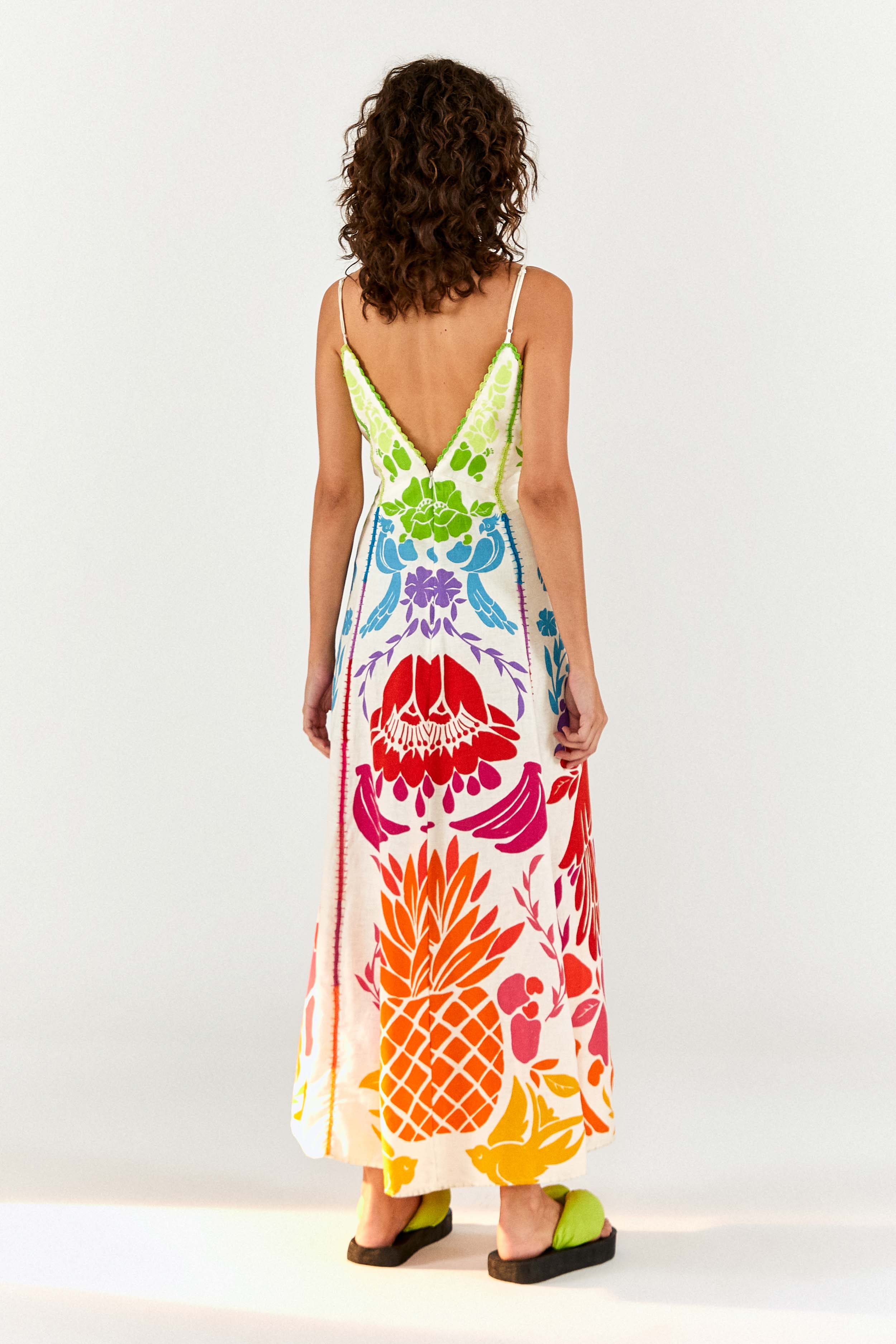 Tropical Graphic Maxi Dress Spaghetti Straps – FARM Rio