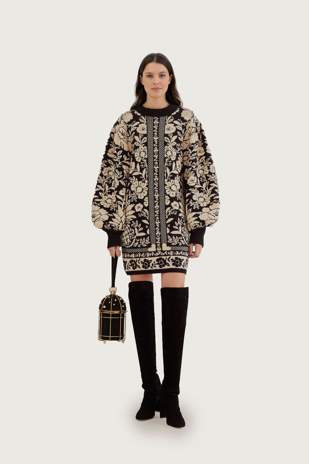 Black Pineapple Garden Mini Sweater Dress – FARM Rio