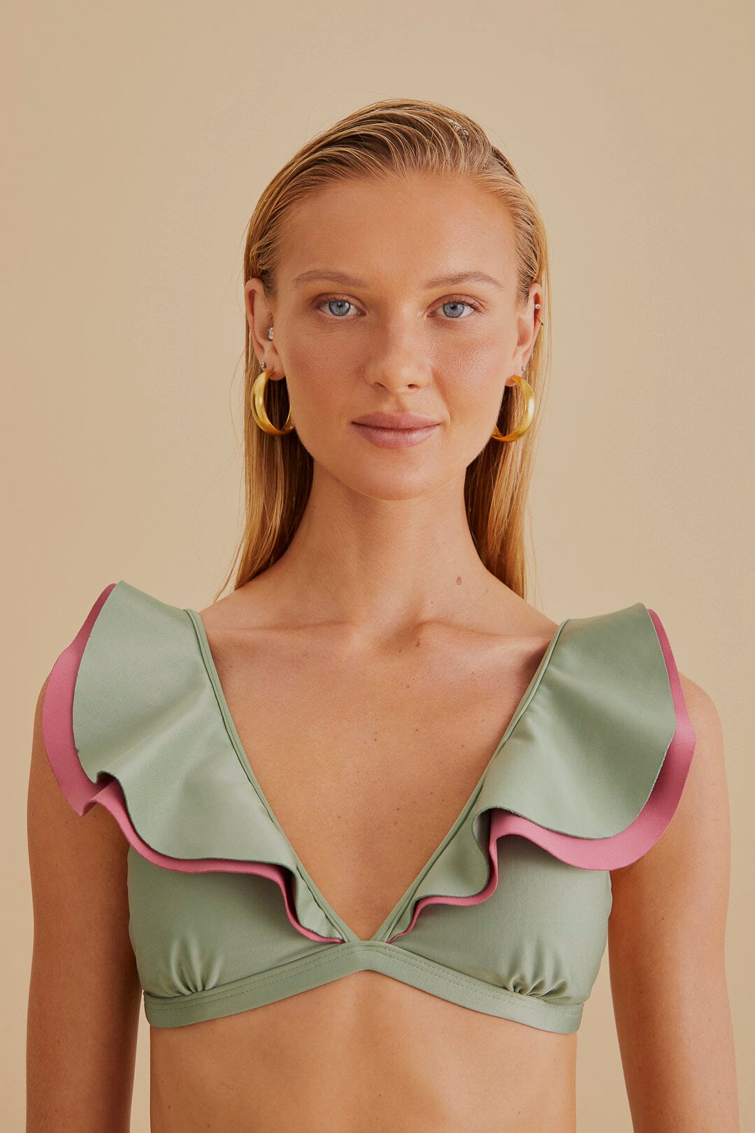 Green Ruffle Bikini Top – FARM Rio