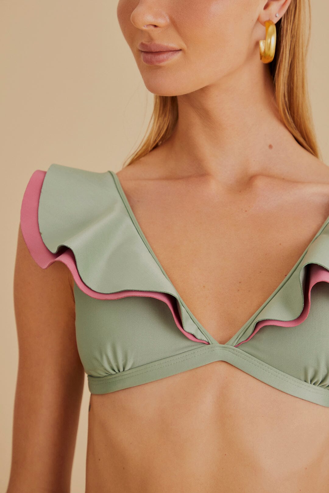 Green Ruffle Bikini Top – FARM Rio
