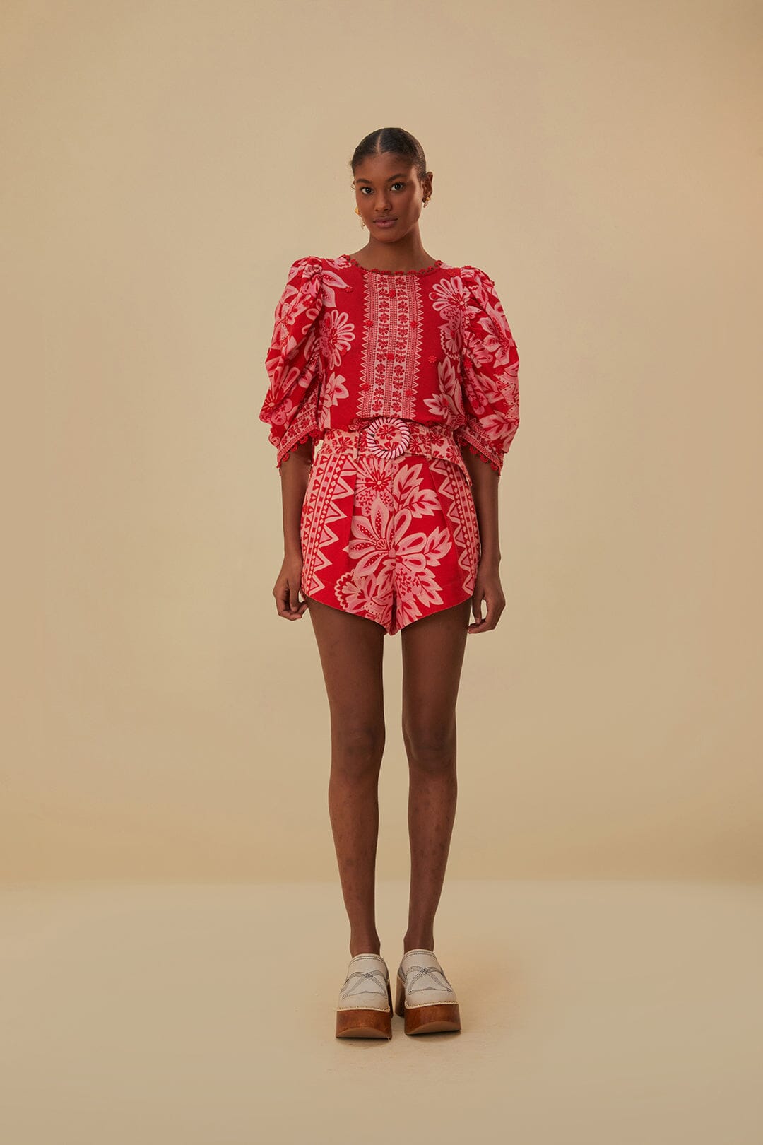 Flora Tapestry Red Blouse – FARM Rio