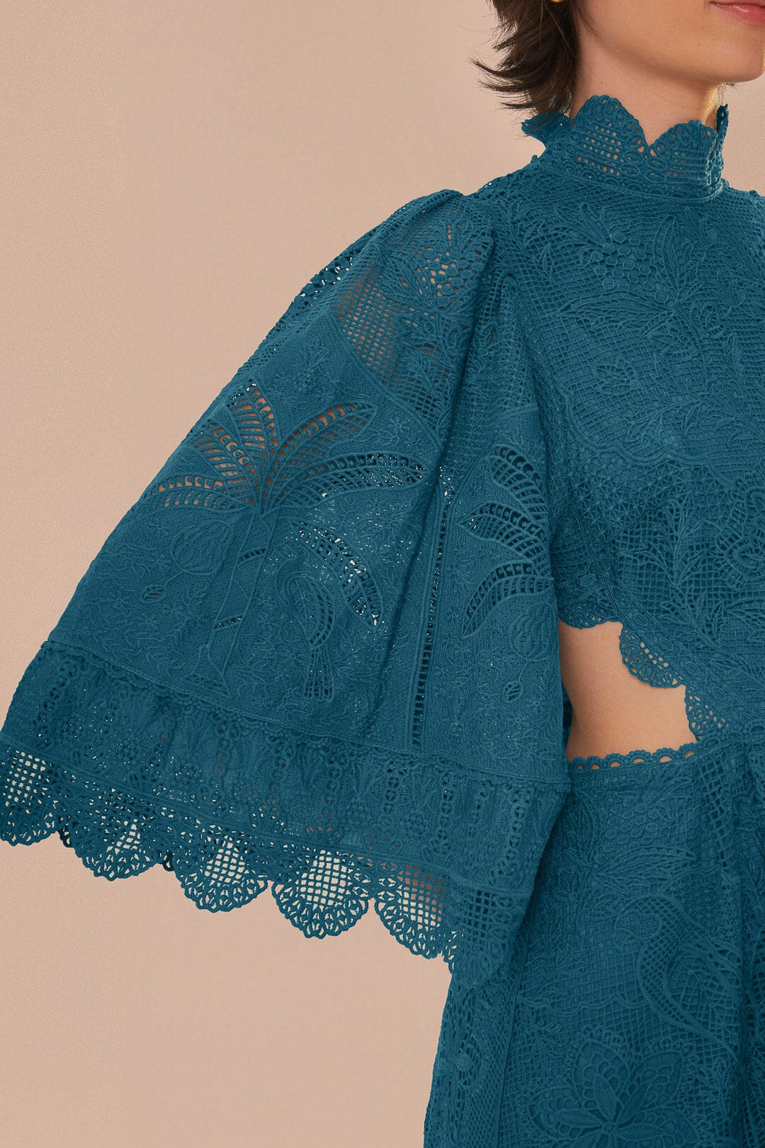 Green Guipire Cut-Out Midi Dress – FARM Rio