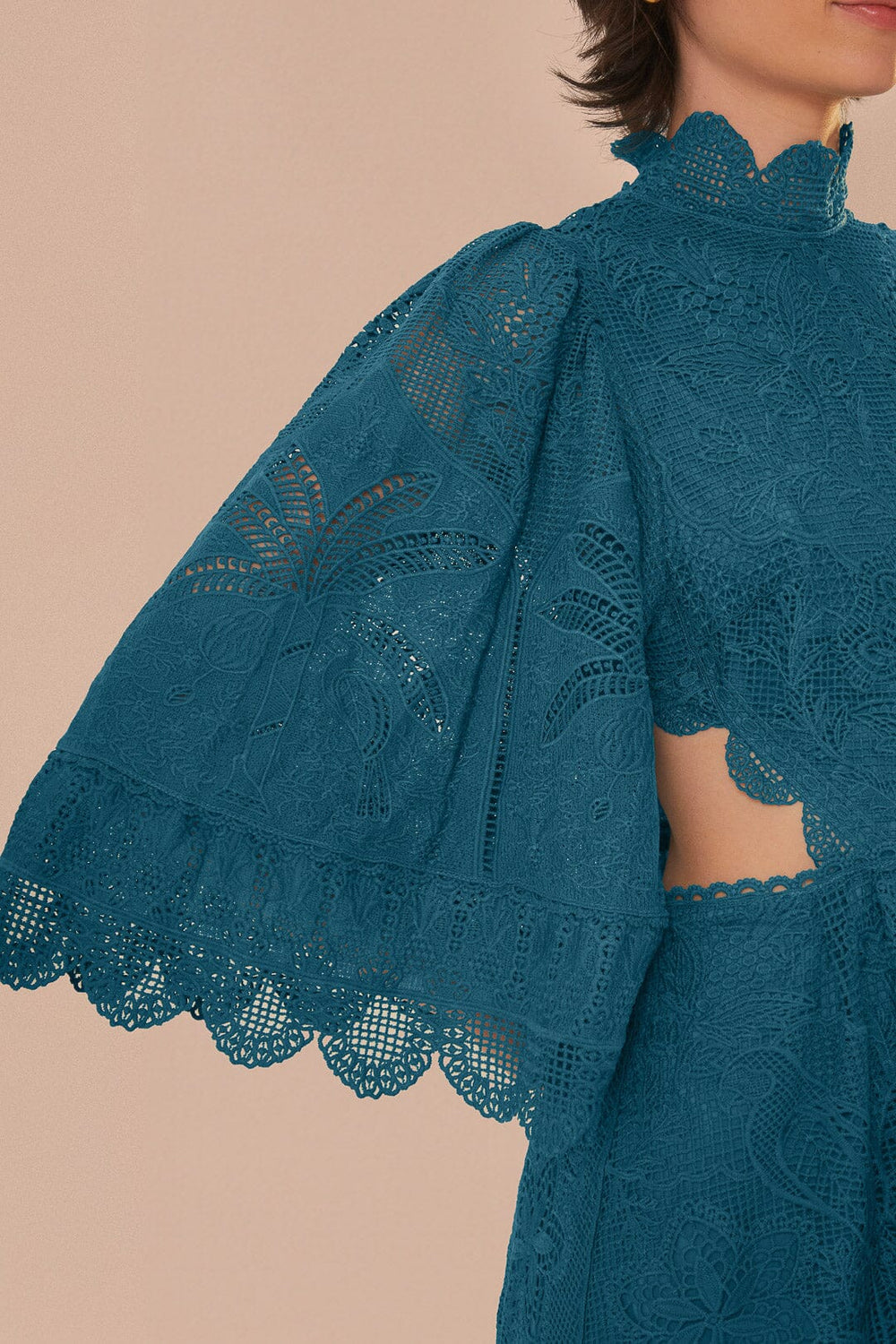 Green Guipire Cut-Out Midi Dress – FARM Rio