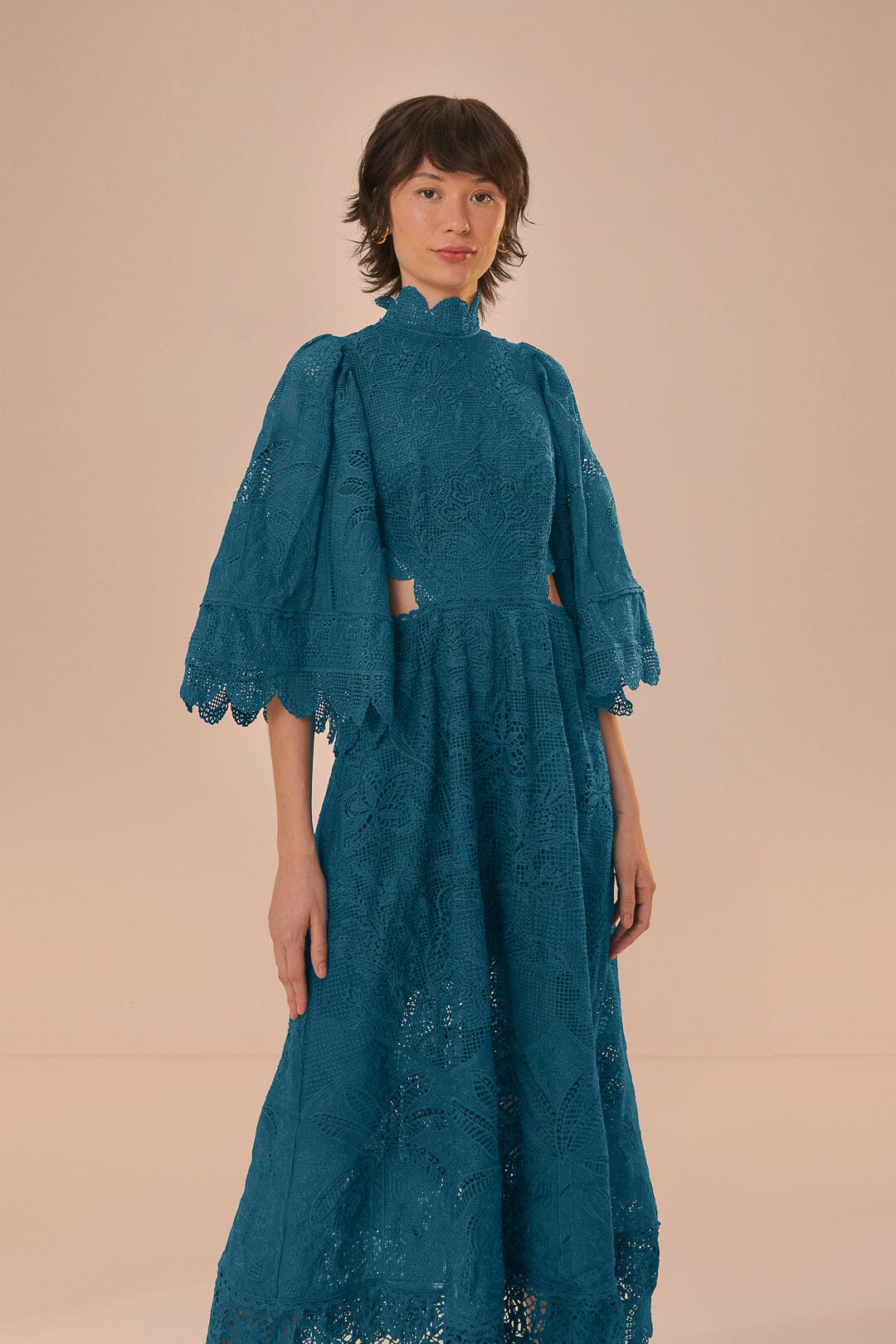 Green Guipire Cut-Out Midi Dress – FARM Rio