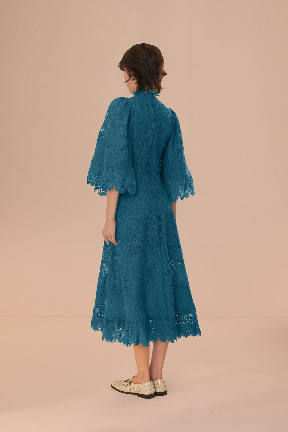 Green Guipire Cut-Out Midi Dress – FARM Rio