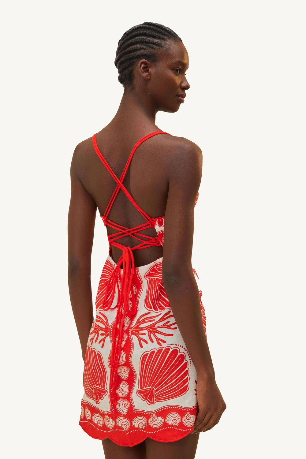 White Ainika Shell Euroflax™ Premium Linen Mini Dress – FARM Rio