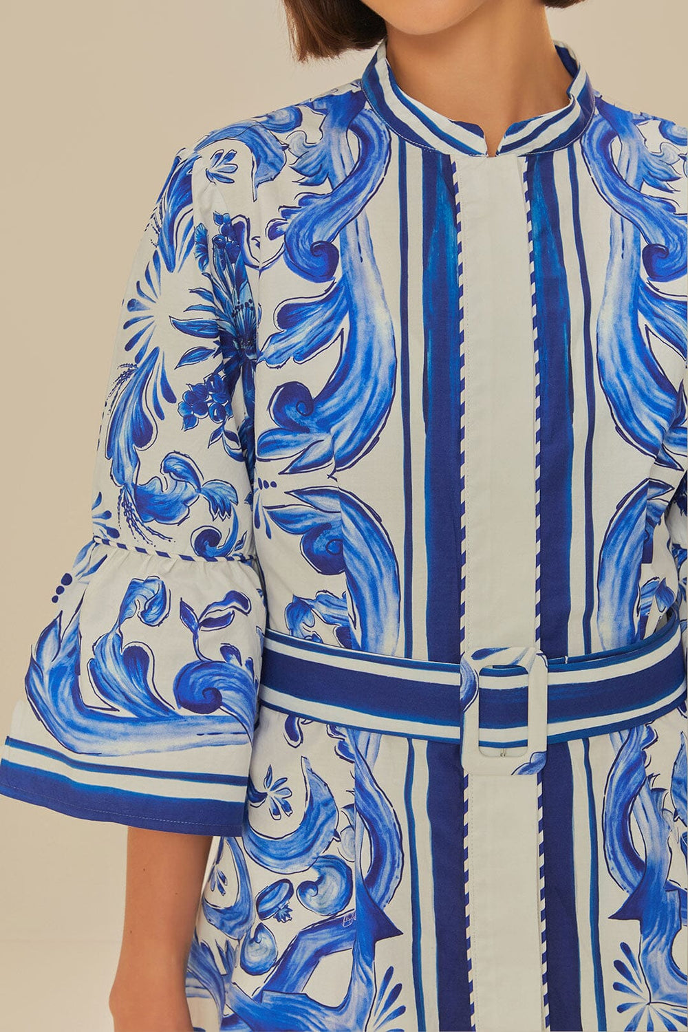 Off-White Garden Tiles Mini Dress – FARM Rio