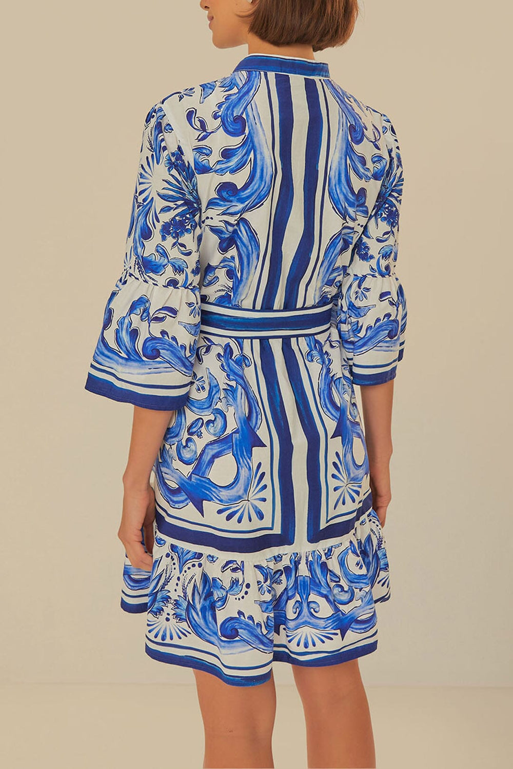 Off-White Garden Tiles Mini Dress – FARM Rio