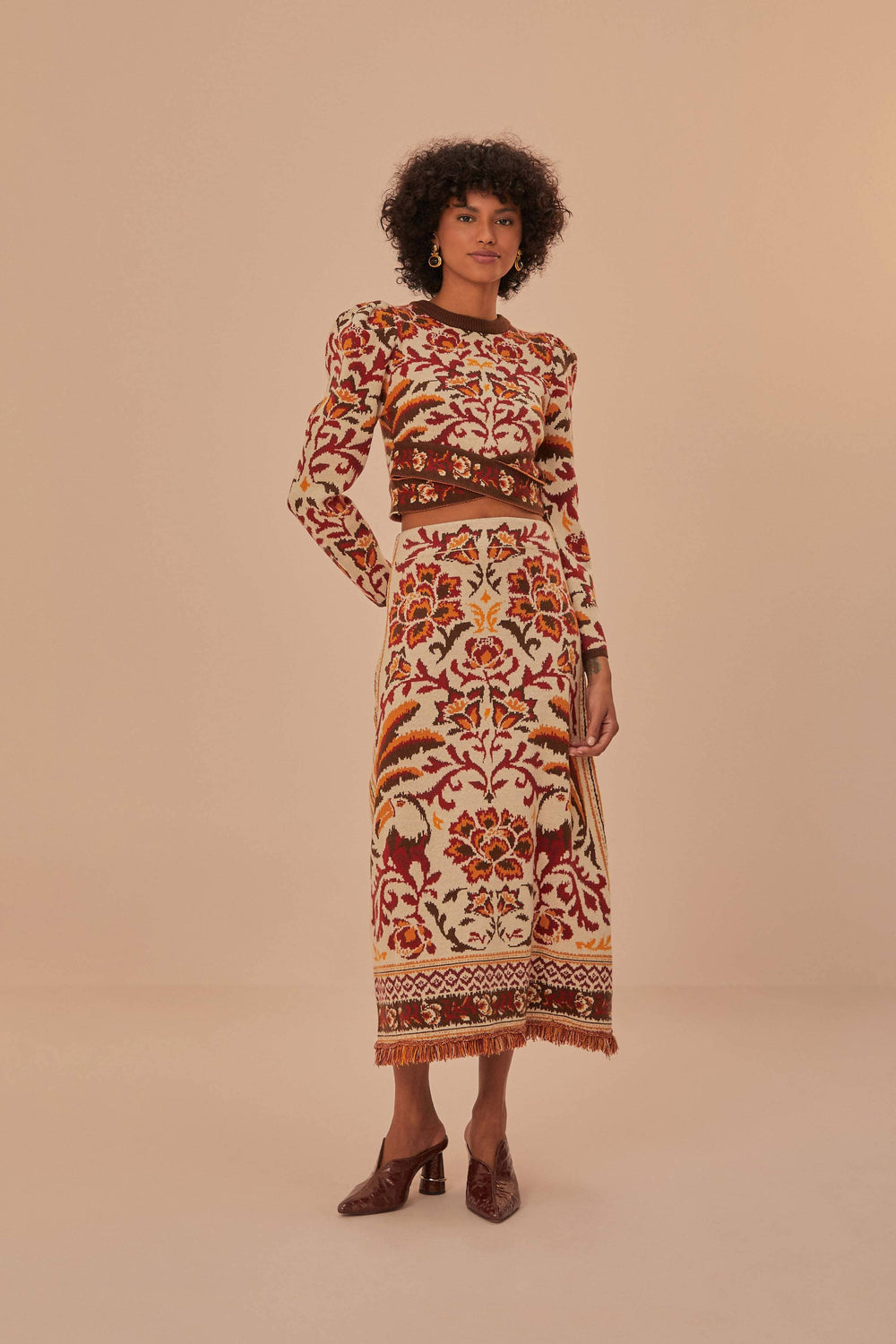 Cream Toucans Scarf Knit Top – FARM Rio