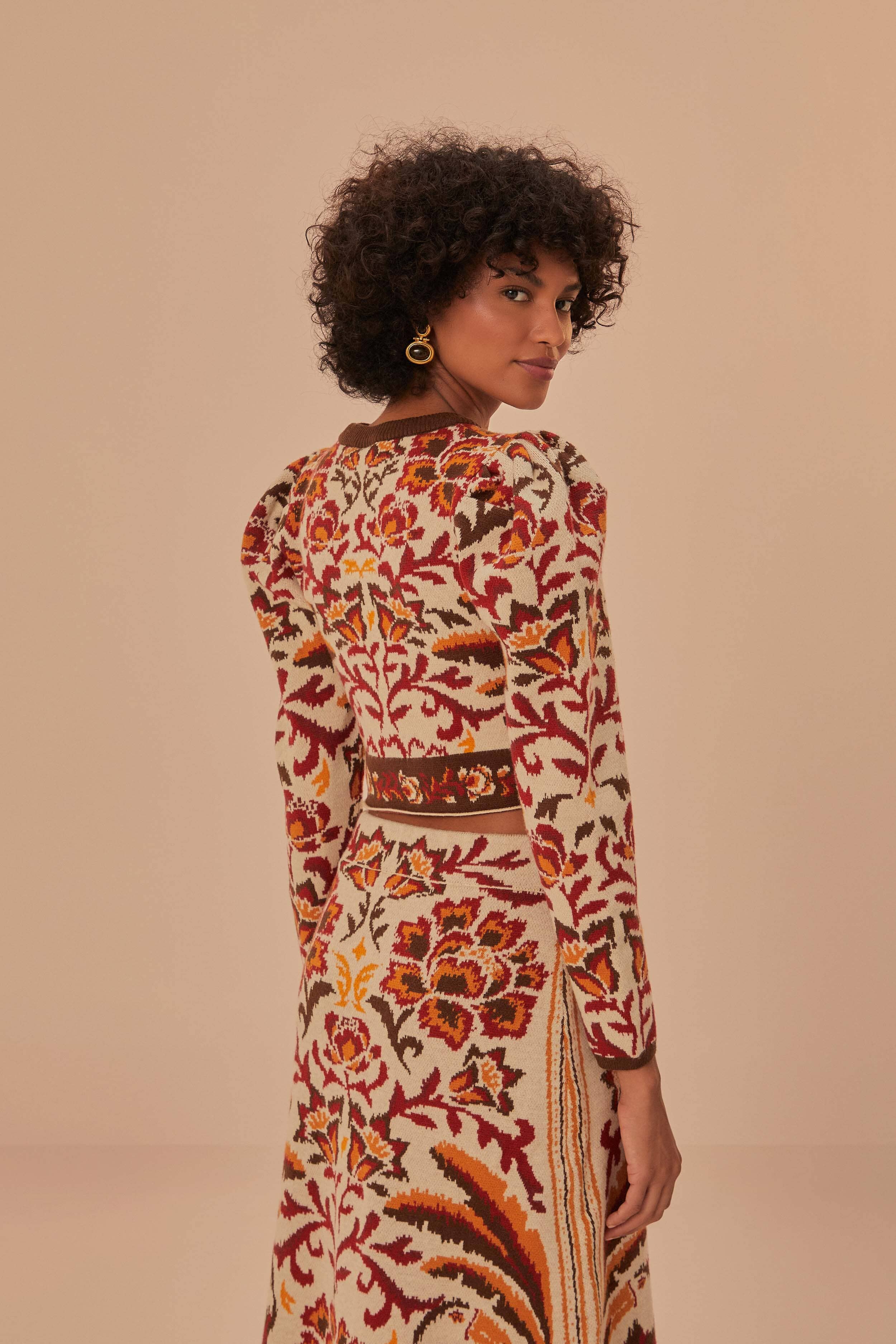 Cream Toucans Scarf Knit Top – FARM Rio