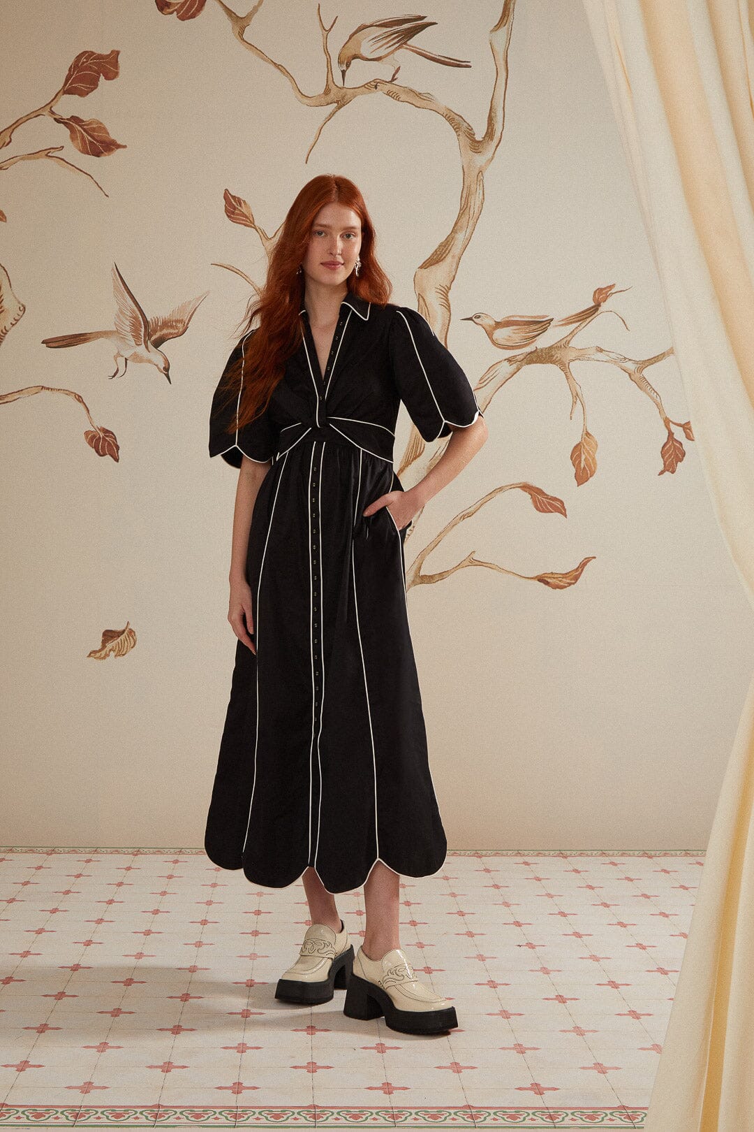 Black And White Short Sleeve Midi Dress – FARM Rio