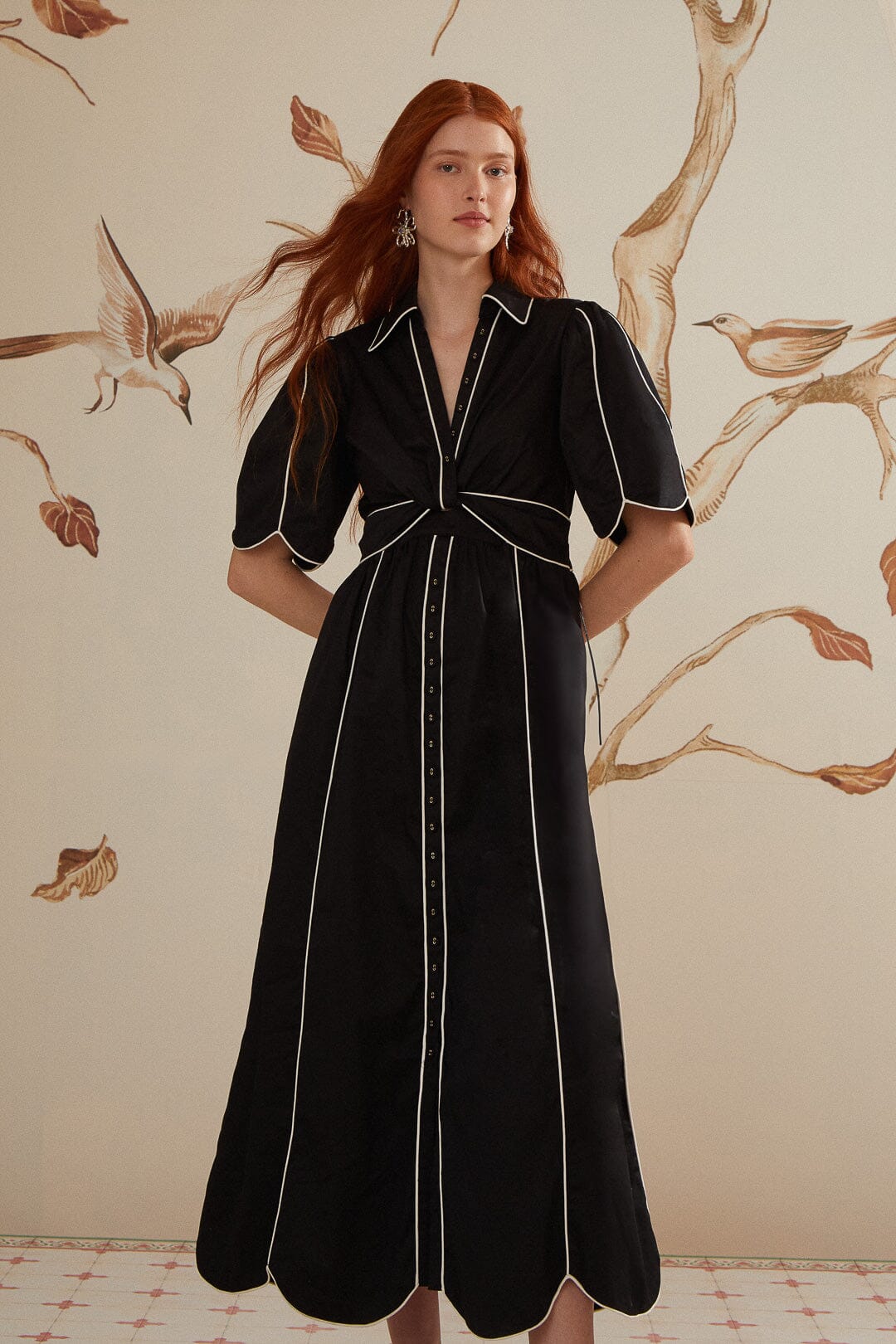 Black And White Short Sleeve Midi Dress – FARM Rio