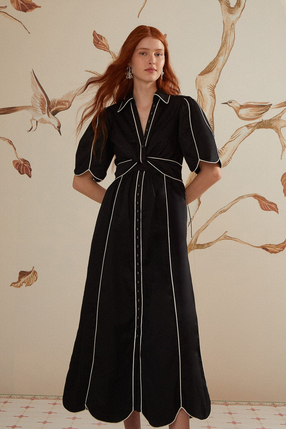 Black And White Short Sleeve Midi Dress – FARM Rio