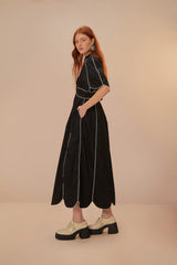 Black And White Short Sleeve Midi Dress – FARM Rio