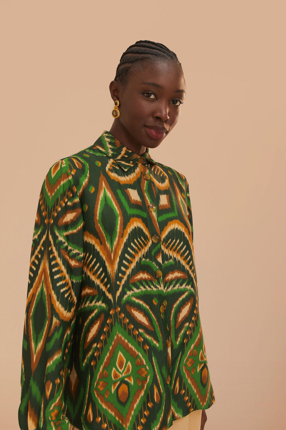 Green Pineapple Ikat LENZING™ ECOVERO™ Viscose Shirt – FARM Rio