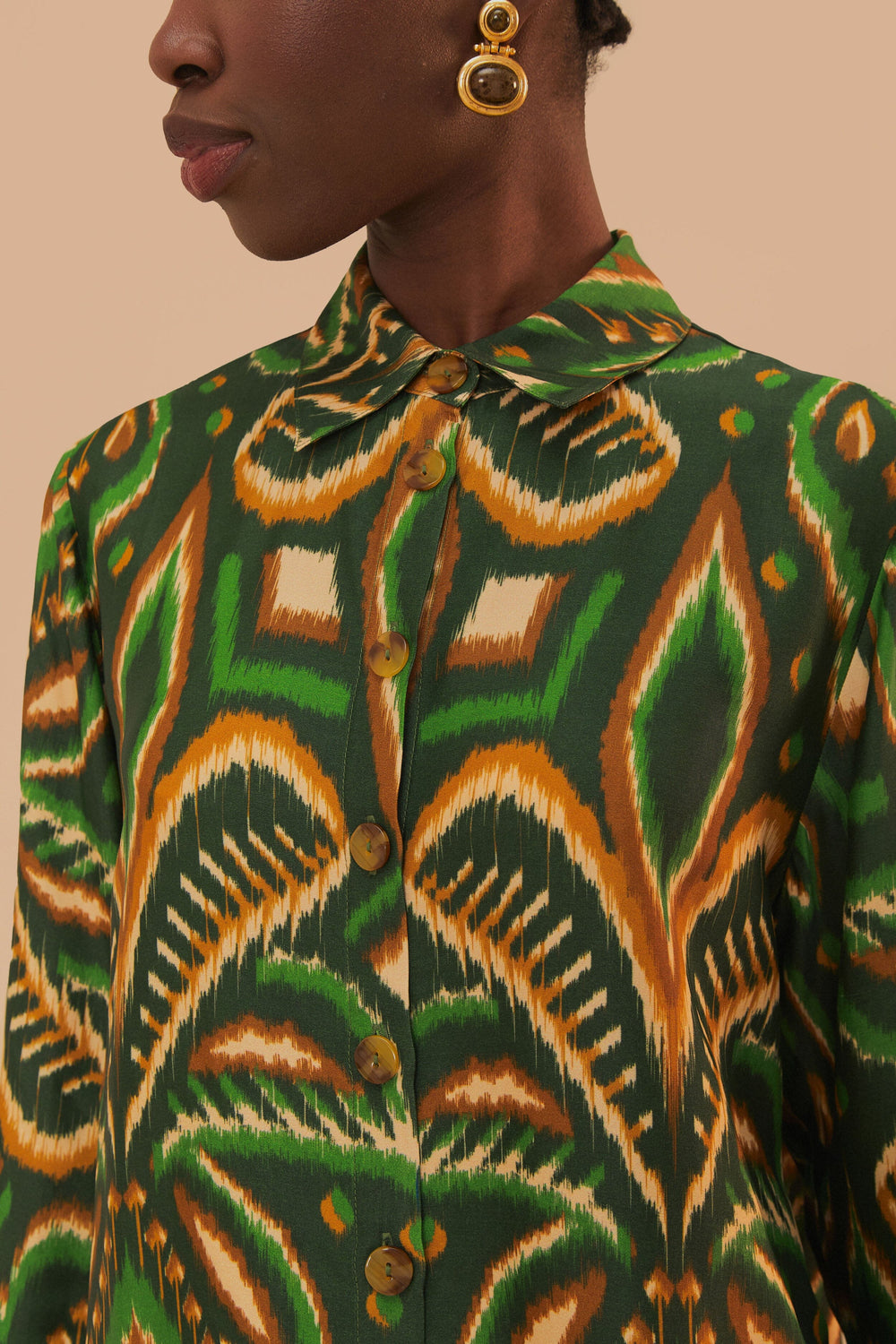 Green Pineapple Ikat LENZING™ ECOVERO™ Viscose Shirt – FARM Rio