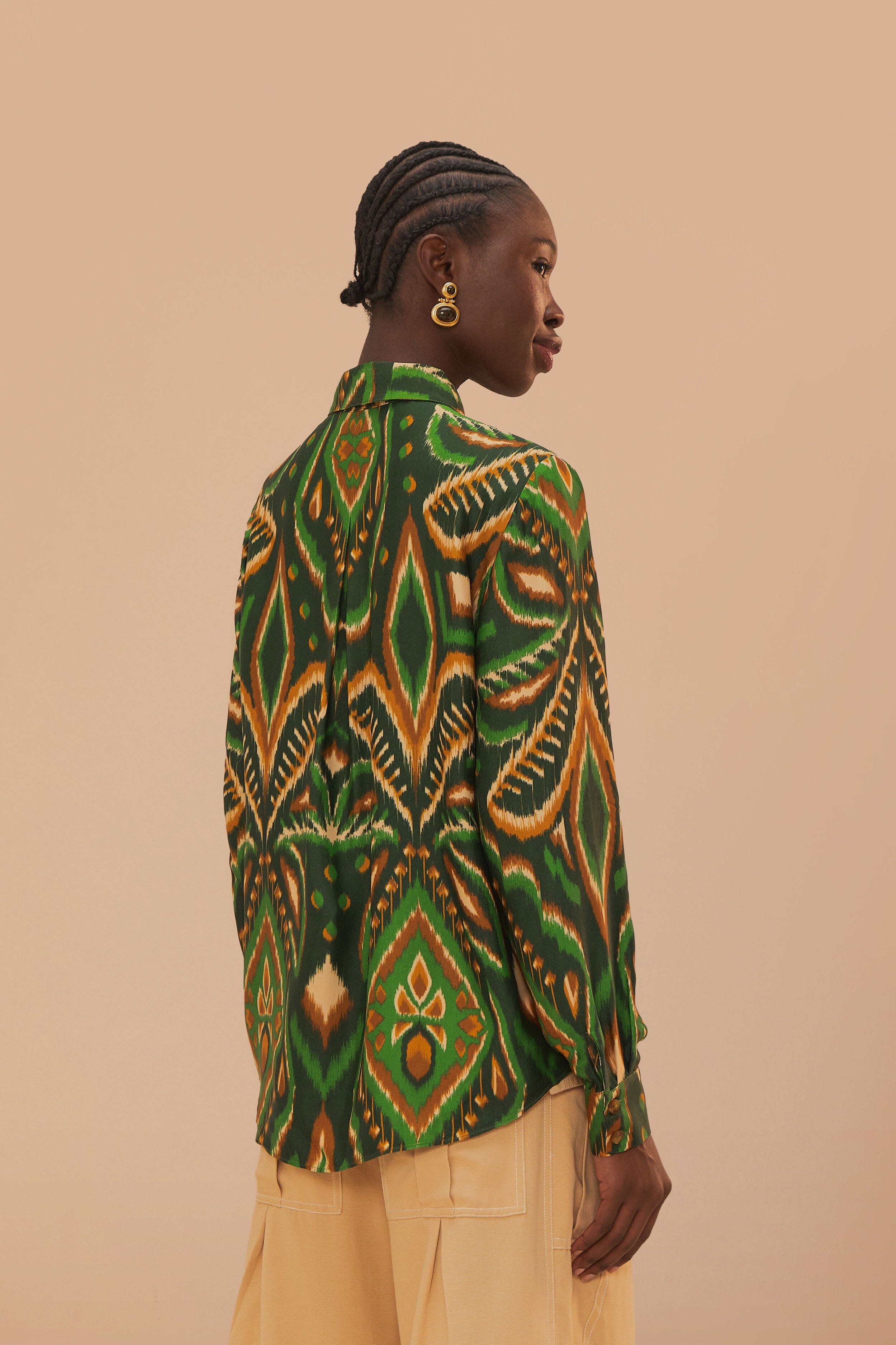 Green Pineapple Ikat LENZING™ ECOVERO™ Viscose Shirt – FARM Rio