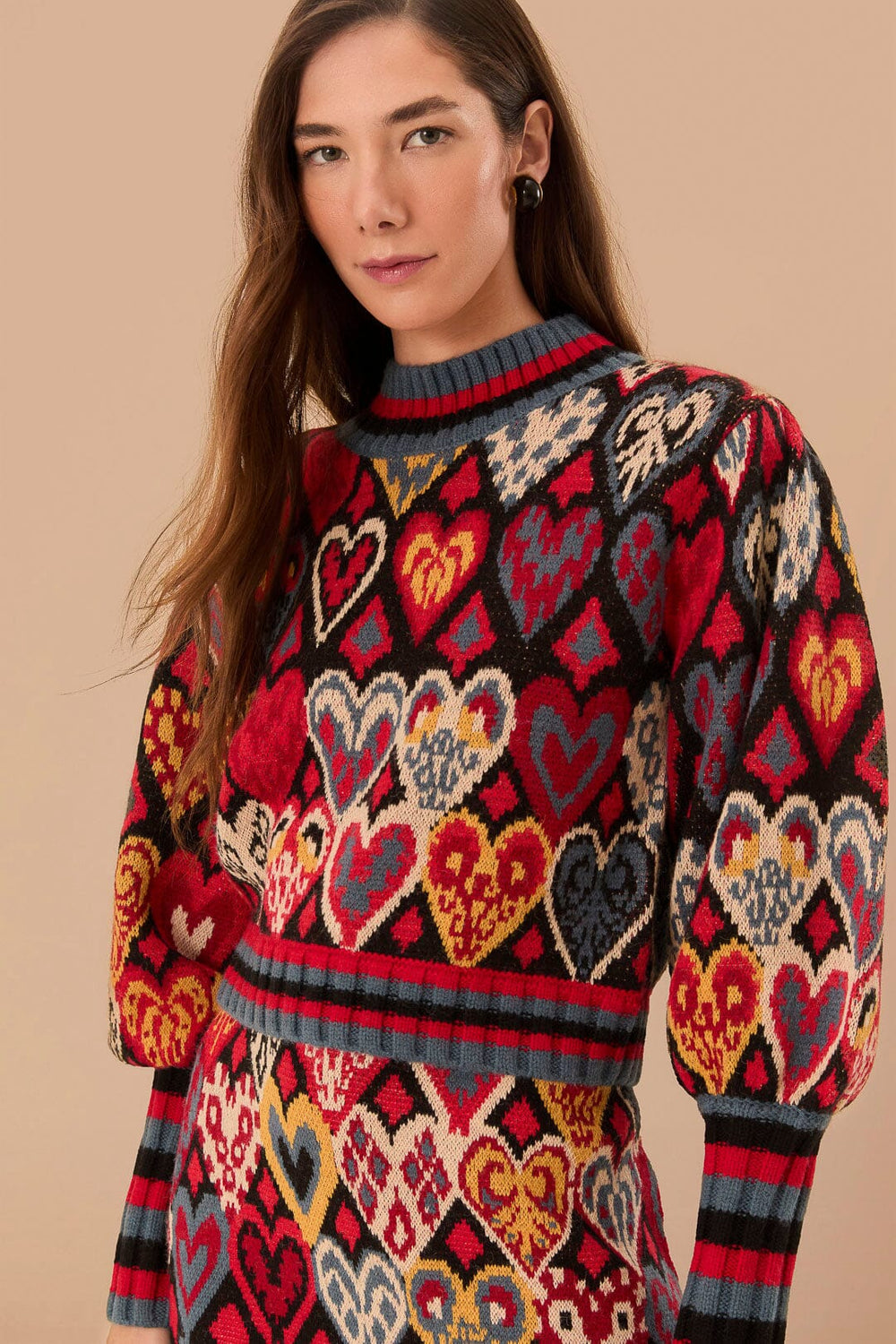 Black Hearts Ikat Knit Sweater – FARM Rio