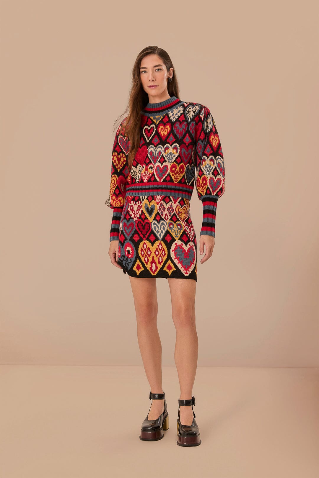 Black Hearts Ikat Knit Sweater – FARM Rio