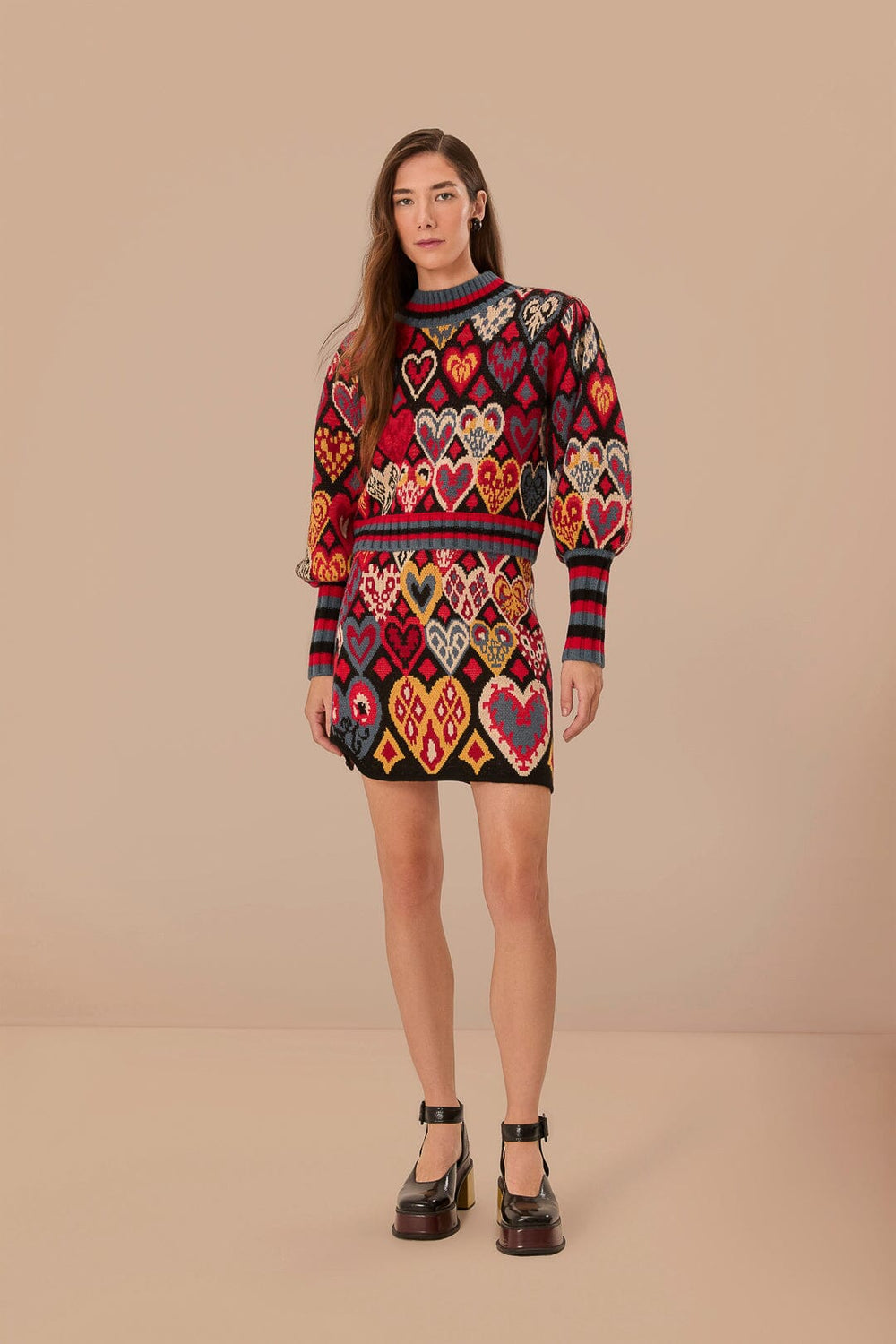 Black Hearts Ikat Knit Sweater – FARM Rio