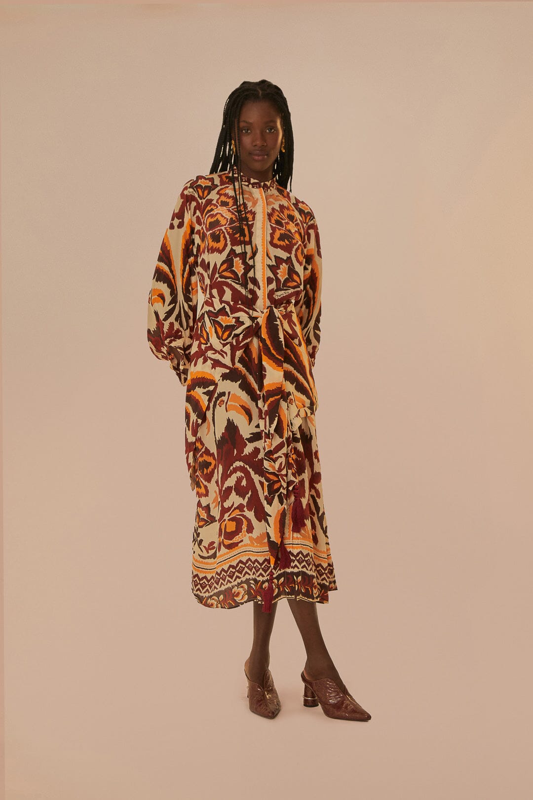 Cream Toucans Scarf Maxi Dress – FARM Rio