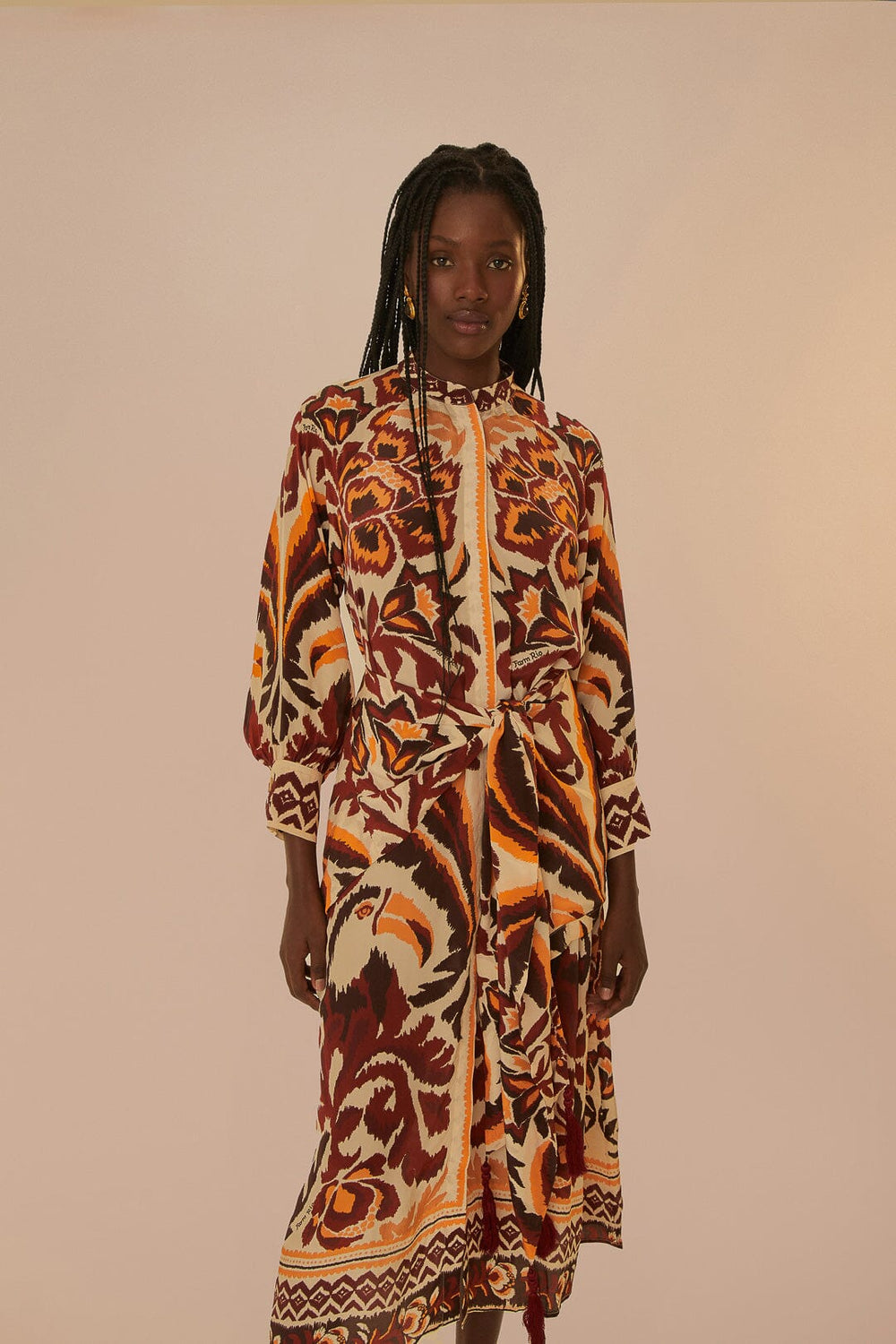 Cream Toucans Scarf Maxi Dress – FARM Rio