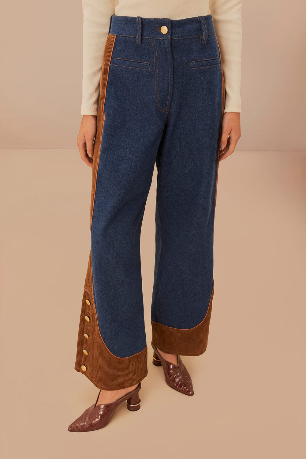 Western Denim Wide Pants Low Waisted – FARM Rio