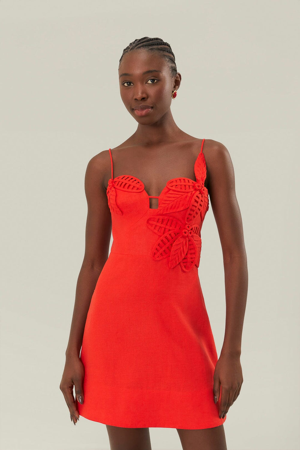 Red 3D Flower Bodice Mini Dress – FARM Rio