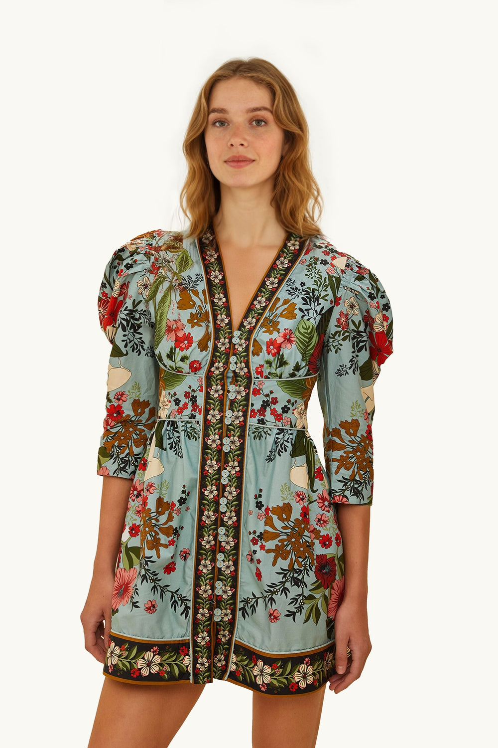 Blue Beauty Bouquet Mini Dress – FARM Rio