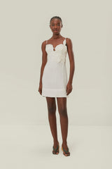 White 3D Flower Bodice Mini Dress – FARM Rio