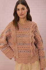 Cream Wavy Ruffle Sweater – FARM Rio