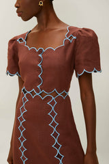 Brown Short Sleeve Euroflax™ Premium Linen Maxi Dress – FARM Rio