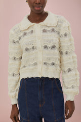 Mixed Stitches Off-White Knit Cardigan – FARM Rio