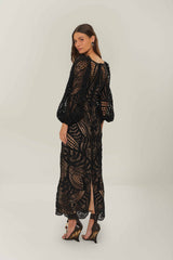 Black Nature Guipure Midi Dress – FARM Rio